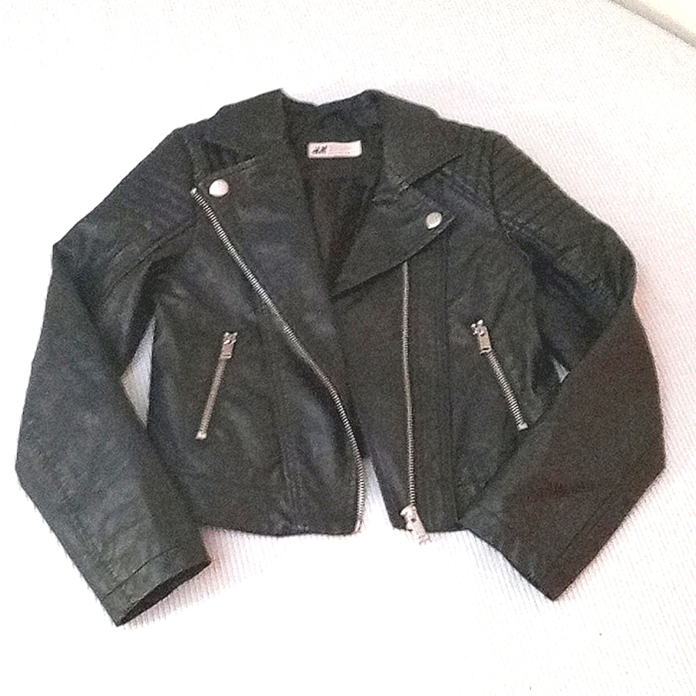 COPY - NWOT Boys 9-10Y Black Leather Moto Jacket …